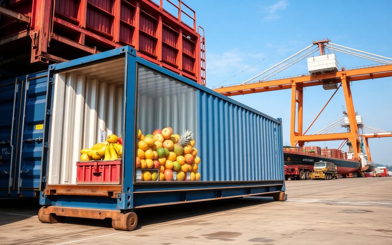 Reefer loading at the dispatch dock